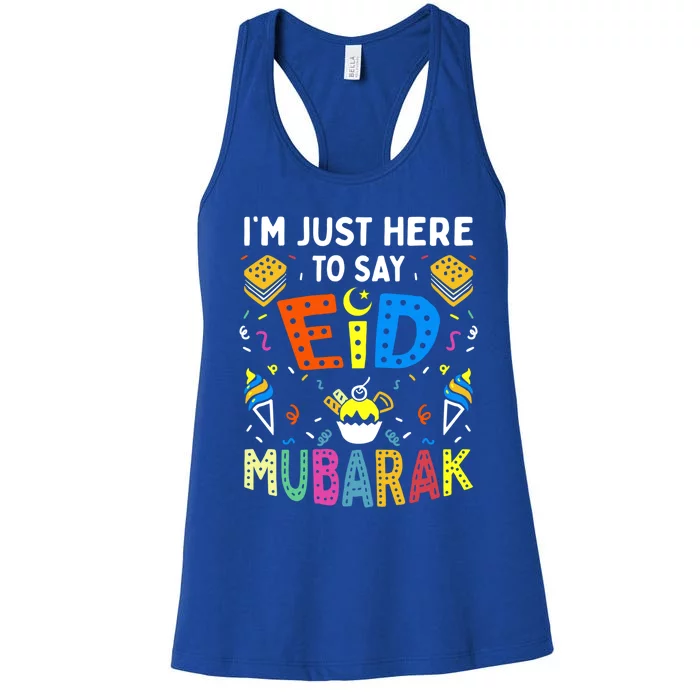 Eid Mubarak For Muslim Ramadan Eid Al Fitr Adha Cute Gift Women's Racerback Tank