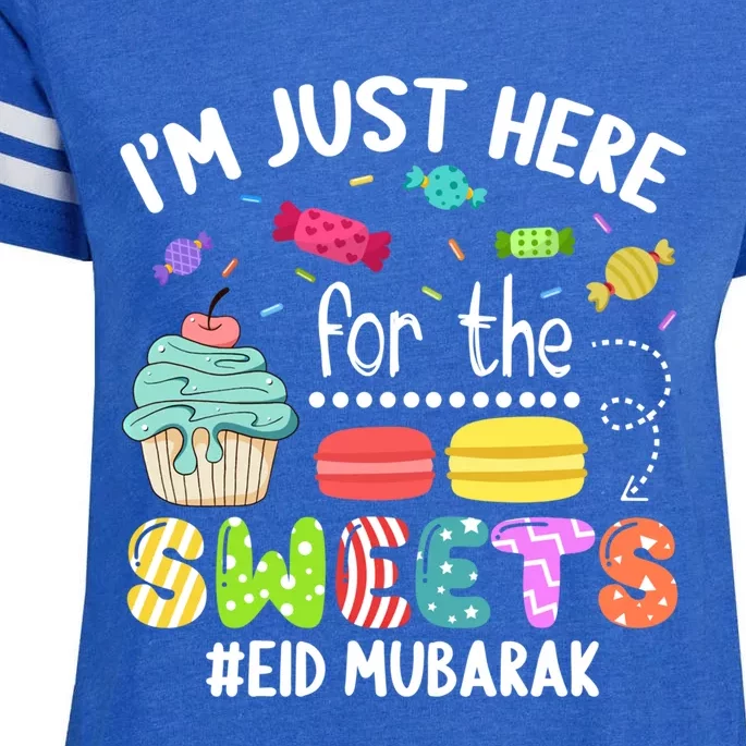 Eid Mubarak Funny Happy Eid Al Fitr Eid Al Adha Sweets Gift Enza Ladies Jersey Football T-Shirt