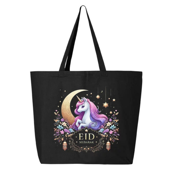 Eid Mubarak For K.Ids Mom Girl Eid Mubarak Unicorn Cute Gift 25L Jumbo Tote