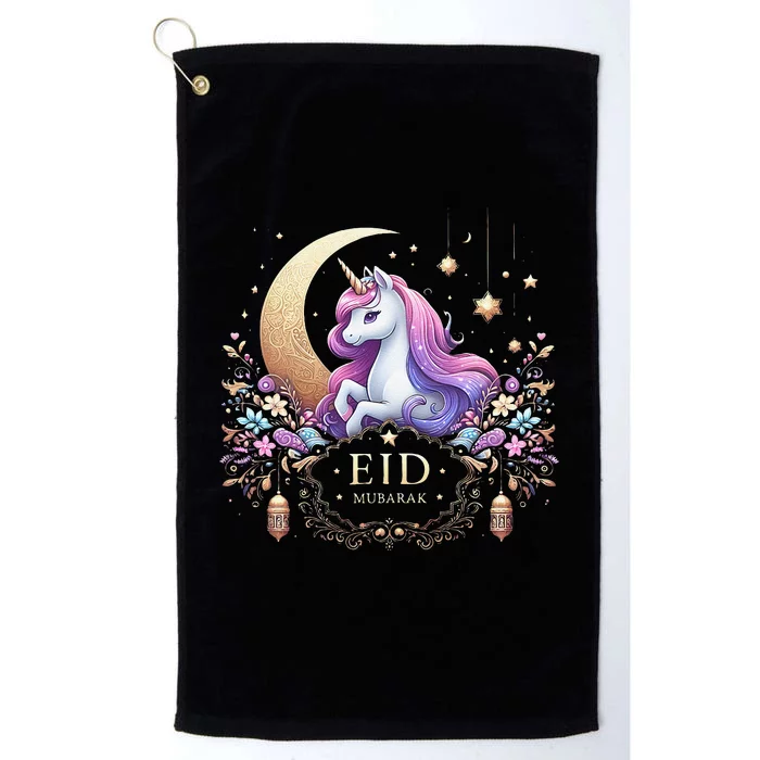 Eid Mubarak For K.Ids Mom Girl Eid Mubarak Unicorn Cute Gift Platinum Collection Golf Towel