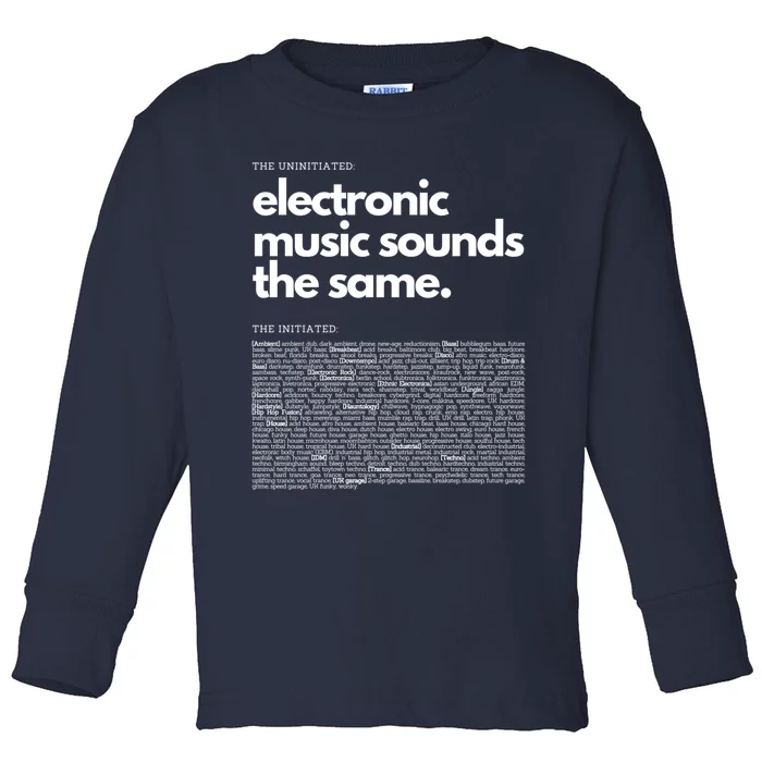 Electronic Music Genre Funny Techno Active Toddler Long Sleeve Shirt