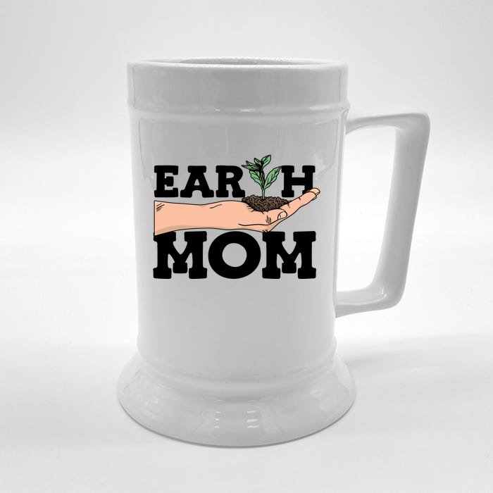 Earth Mom Gardening Plant Earth Day Planting Mother Gift Front & Back Beer Stein