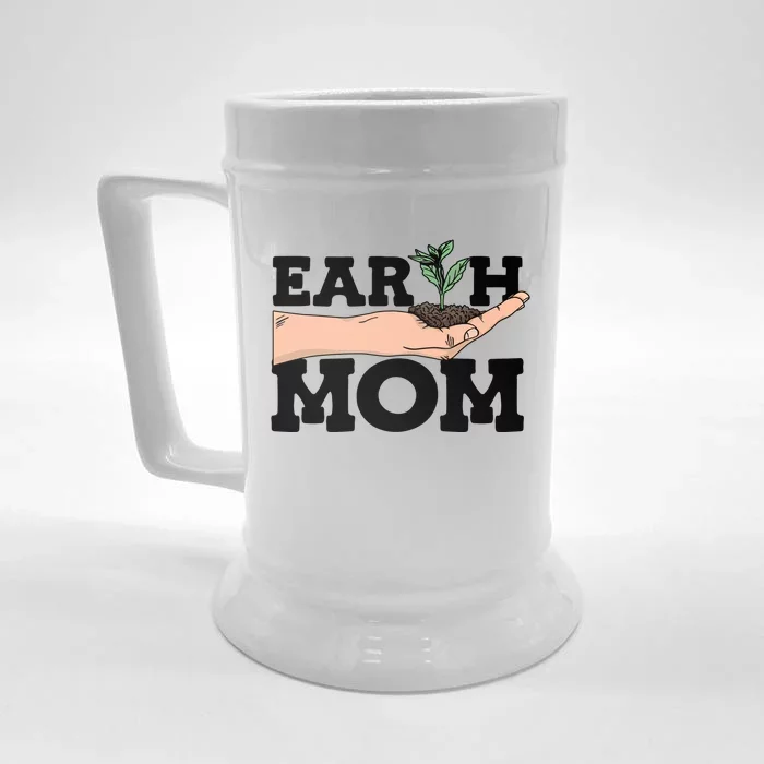 Earth Mom Gardening Plant Earth Day Planting Mother Gift Front & Back Beer Stein