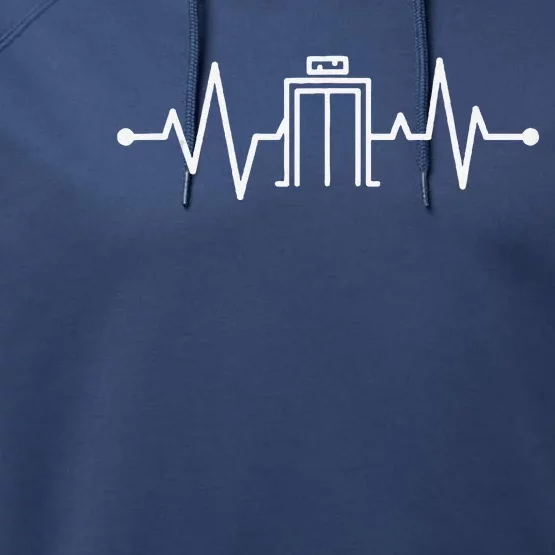 Elevator Mechanic Heartbeat Elevator Repair Performance Fleece Hoodie