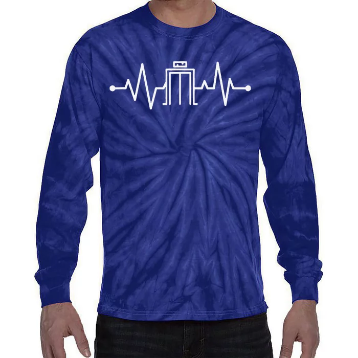 Elevator Mechanic Heartbeat Elevator Repair Tie-Dye Long Sleeve Shirt