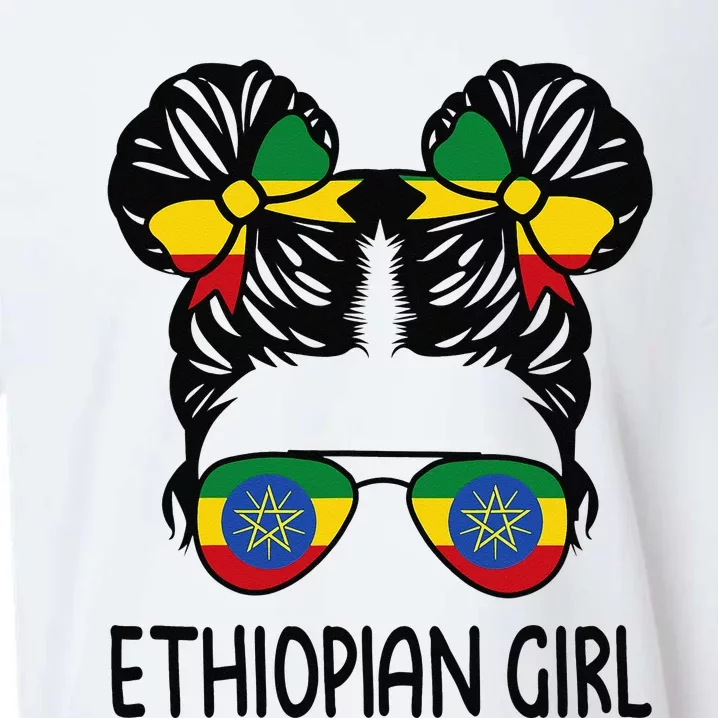 Ethiopian Messy Hair Ethiopia Pride Patriotic Sueded Cloud Jersey T-Shirt