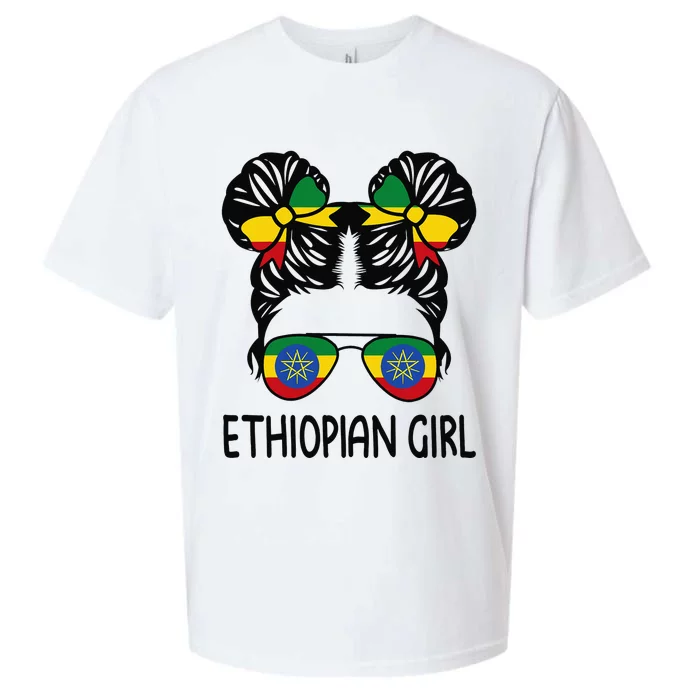 Ethiopian Messy Hair Ethiopia Pride Patriotic Sueded Cloud Jersey T-Shirt