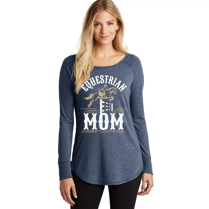 Equestrian Mom Horse Show Horseback Riding Mother's Day Gift Women's Perfect Tri Tunic Long Sleeve Shirt