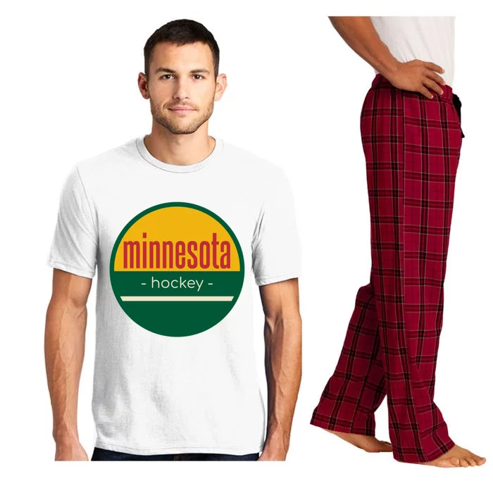 Emblem Minnesota Hockey Retro Vintage Mn Gift Minnesota Hockey Pajama Set