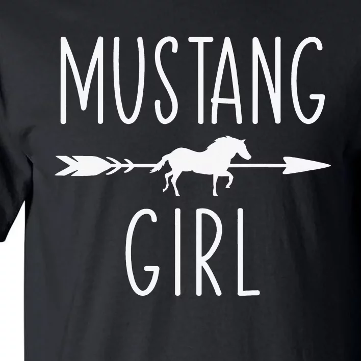 Equestrian Mustang Horse Girl Horses Lover Riding Racing Tall T-Shirt