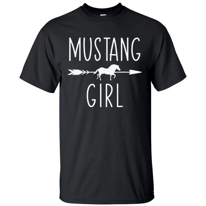 Equestrian Mustang Horse Girl Horses Lover Riding Racing Tall T-Shirt