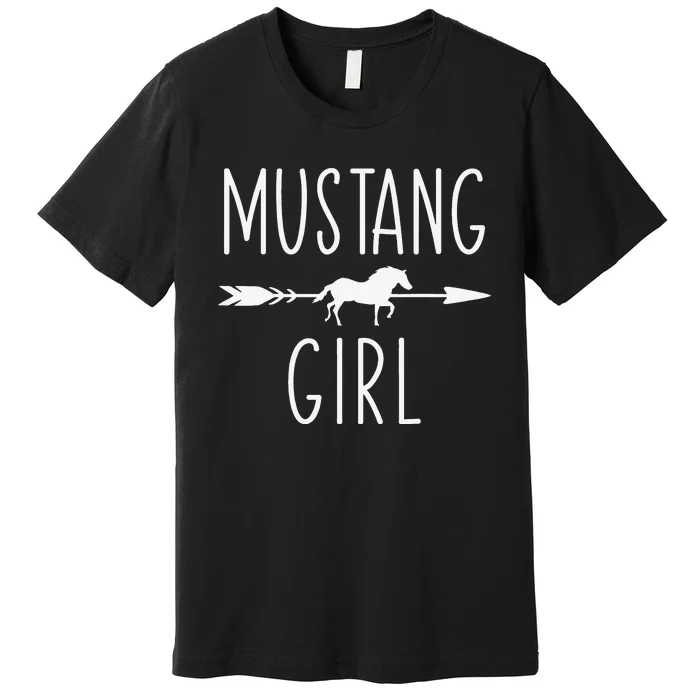 Equestrian Mustang Horse Girl Horses Lover Riding Racing Premium T-Shirt