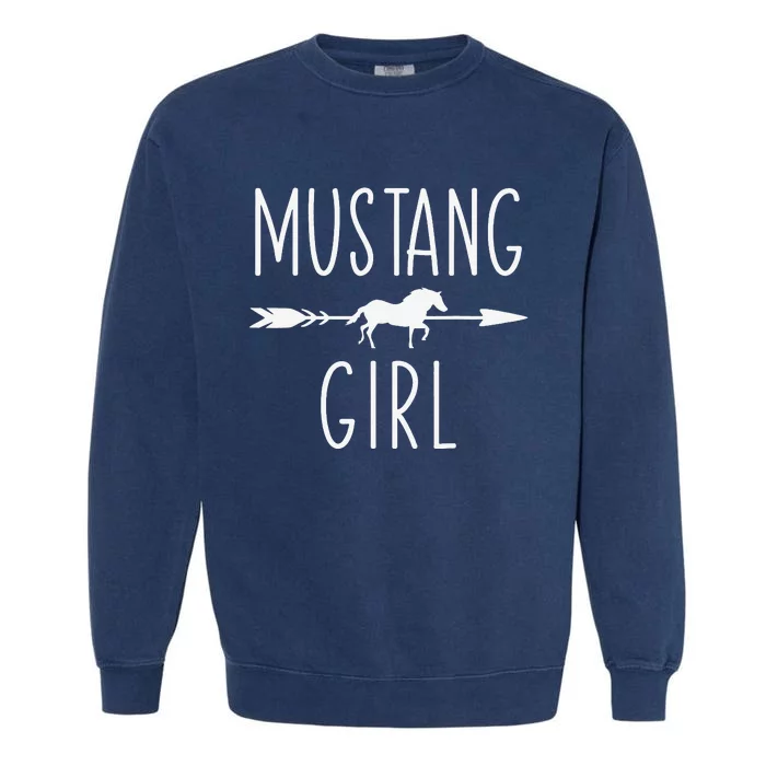 Equestrian Mustang Horse Girl Horses Lover Riding Racing Garment-Dyed Sweatshirt