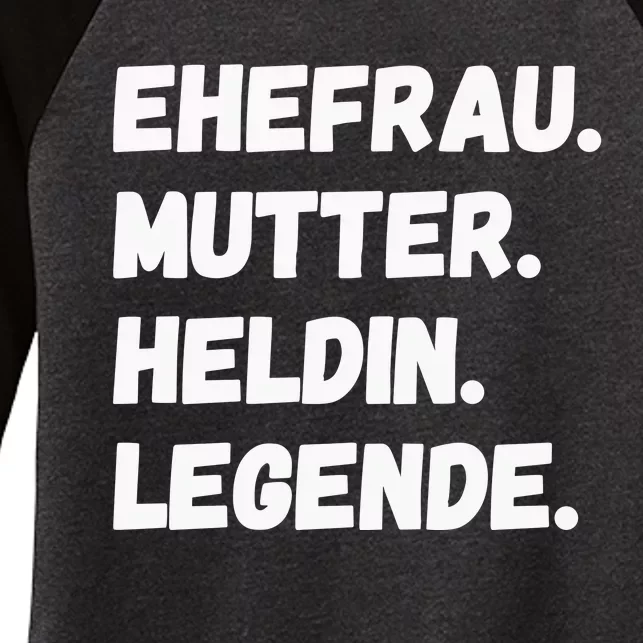 Ehefrau Mutter Heldin Legende Women's Tri-Blend 3/4-Sleeve Raglan Shirt