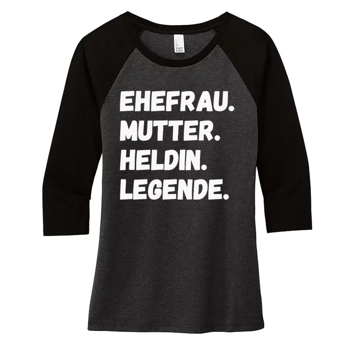 Ehefrau Mutter Heldin Legende Women's Tri-Blend 3/4-Sleeve Raglan Shirt