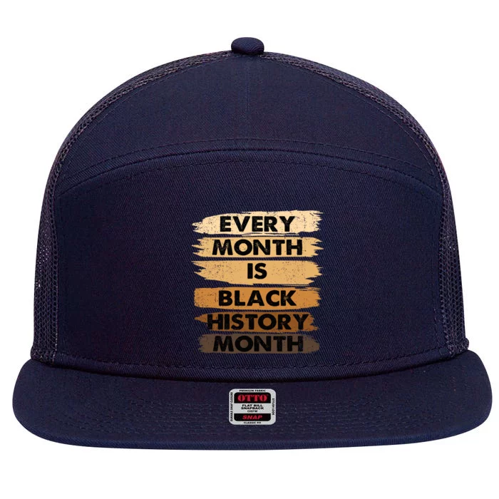 Every Month Is Black History Month BLM Melanin African Pride 7 Panel Mesh Trucker Snapback Hat