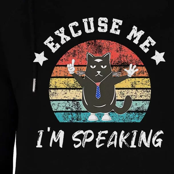 Excuse Me IM Speaking Funny Childless Cat Lady Kamala Womens Funnel Neck Pullover Hood