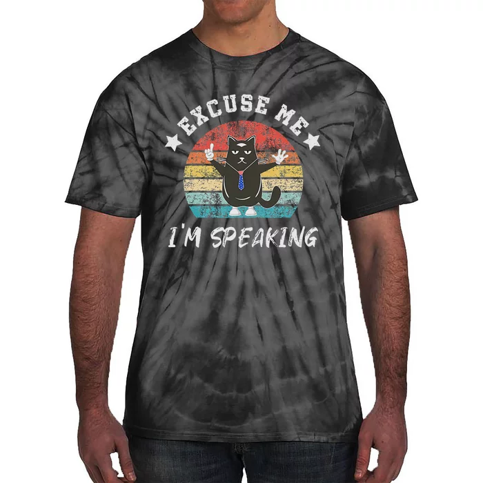 Excuse Me IM Speaking Funny Childless Cat Lady Kamala Tie-Dye T-Shirt