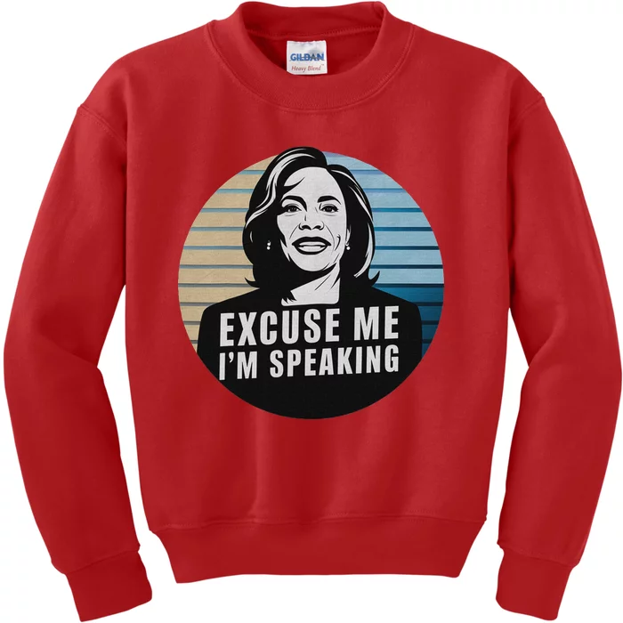 Excuse Me IM Speaking Kamala Vintage Funny Kids Sweatshirt