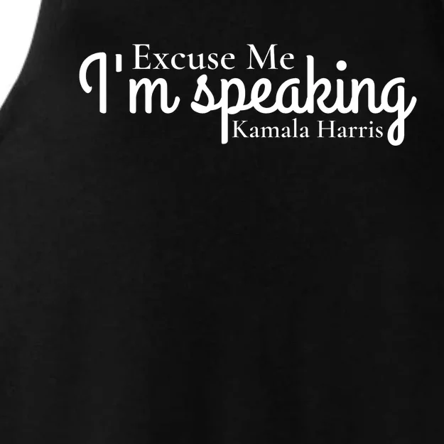 Excuse Me IM Speaking Kamala Harris Ladies Tri-Blend Wicking Tank