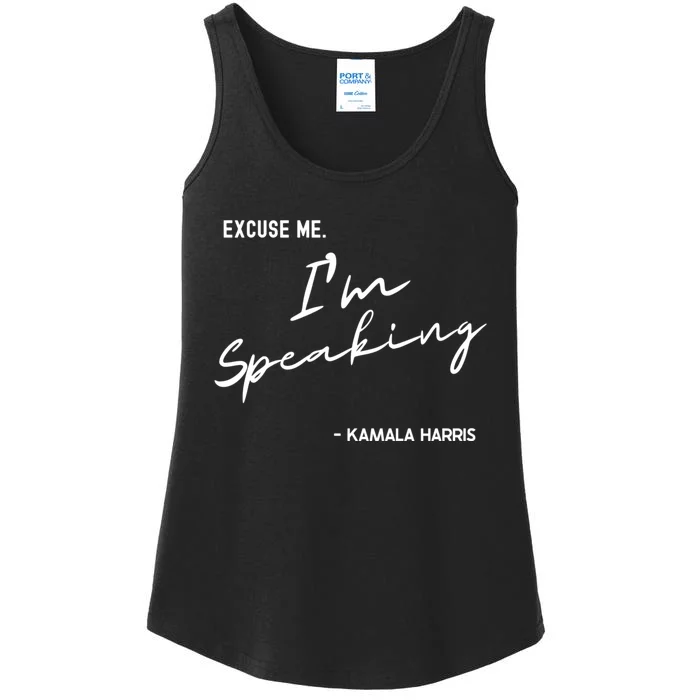 Excuse Me IM Speaking Kamala Harris International Women Day Ladies Essential Tank