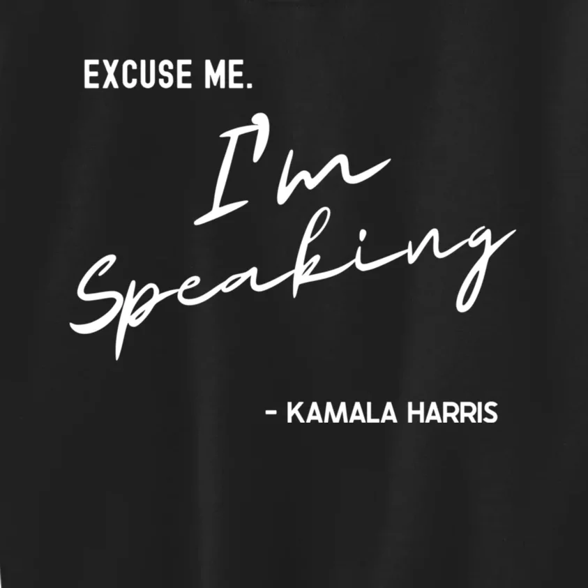 Excuse Me IM Speaking Kamala Harris International Women Day Kids Sweatshirt