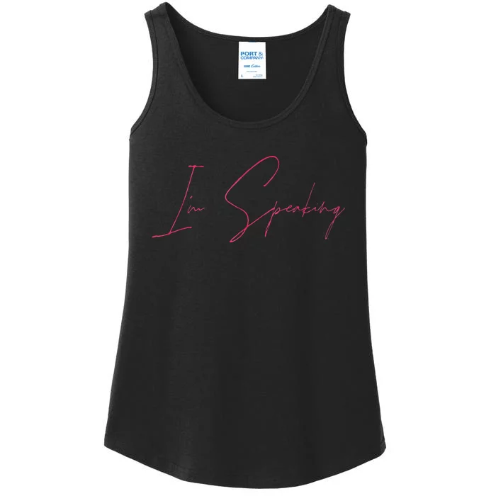 Excuse Me IM Speaking Kamala Harris Ladies Essential Tank