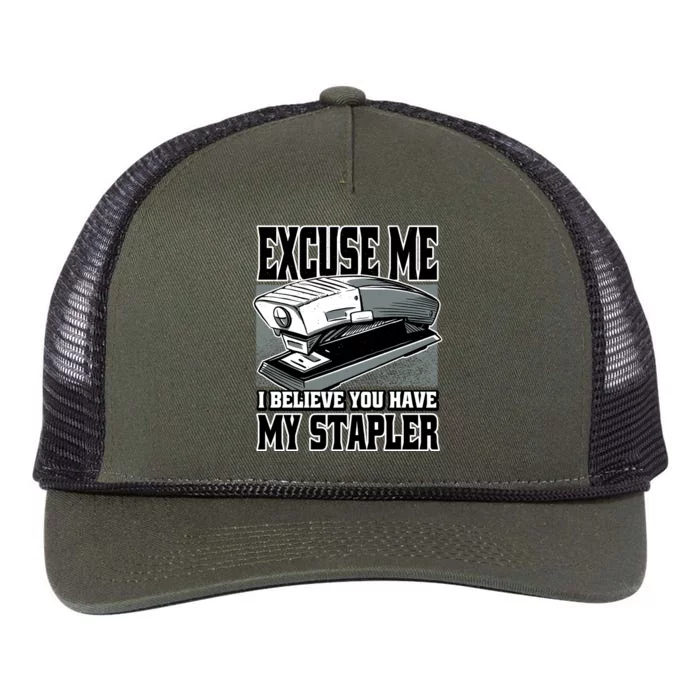 Excuse Me I Believe You Have My Stapler Retro Rope Trucker Hat Cap