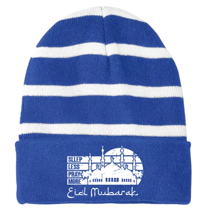 Eid Mubarak Islamic Holidays Celebration Gift Striped Beanie with Solid Band