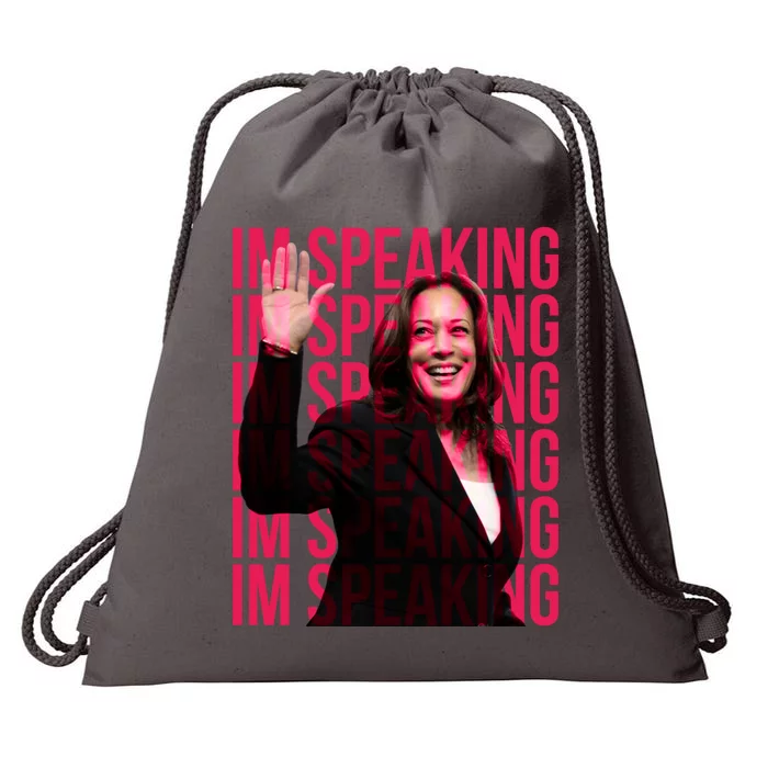 Excuse Me IM Speaking Kamala Harris Drawstring Bag