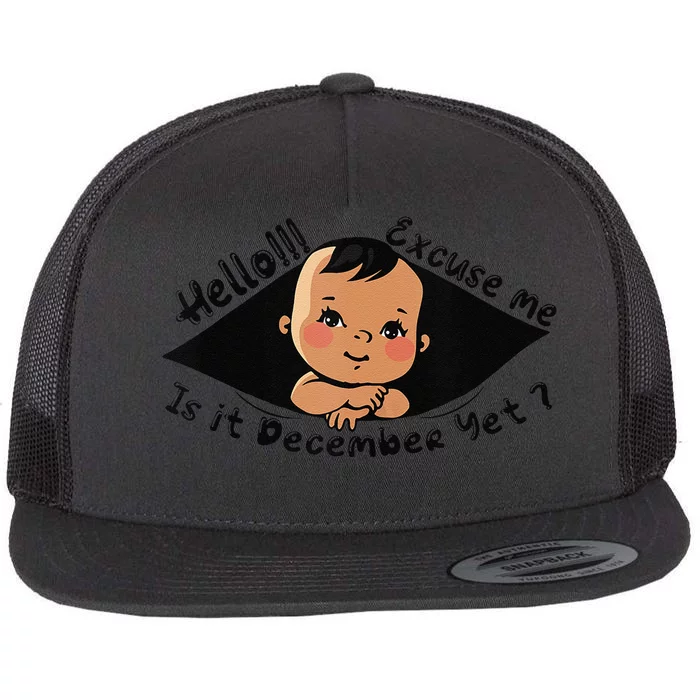 Excuse Me Is It December Yet Pregnancy Pregnant Mom To Be Flat Bill Trucker Hat