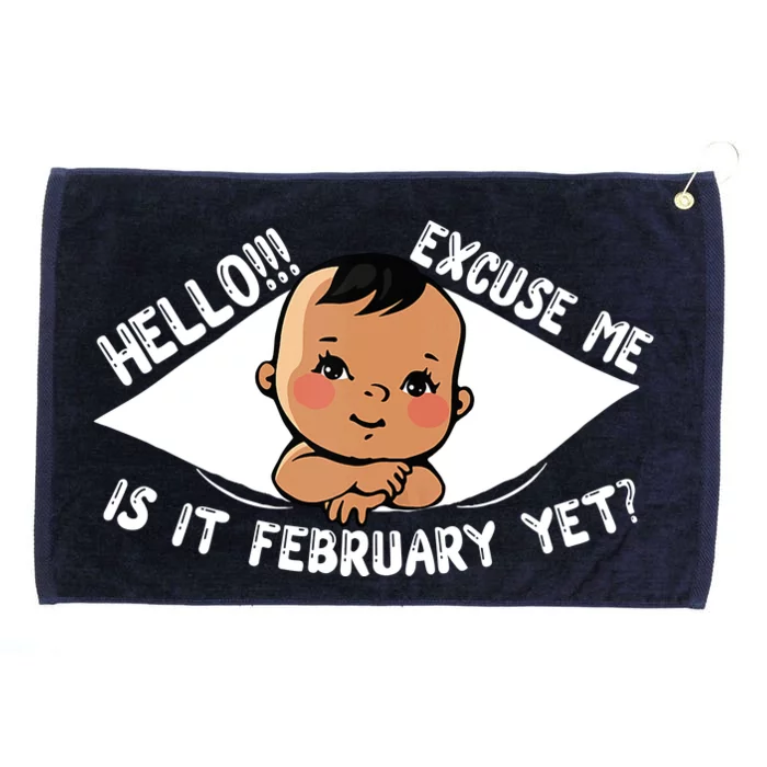 Excuse Me Is It February Yet Pregnancy Pregnant Mom To Be Grommeted Golf Towel