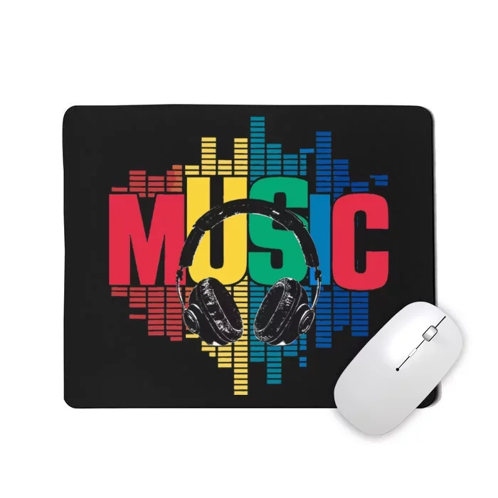 Electronic Music Lover Dj Retro Headphones Mousepad