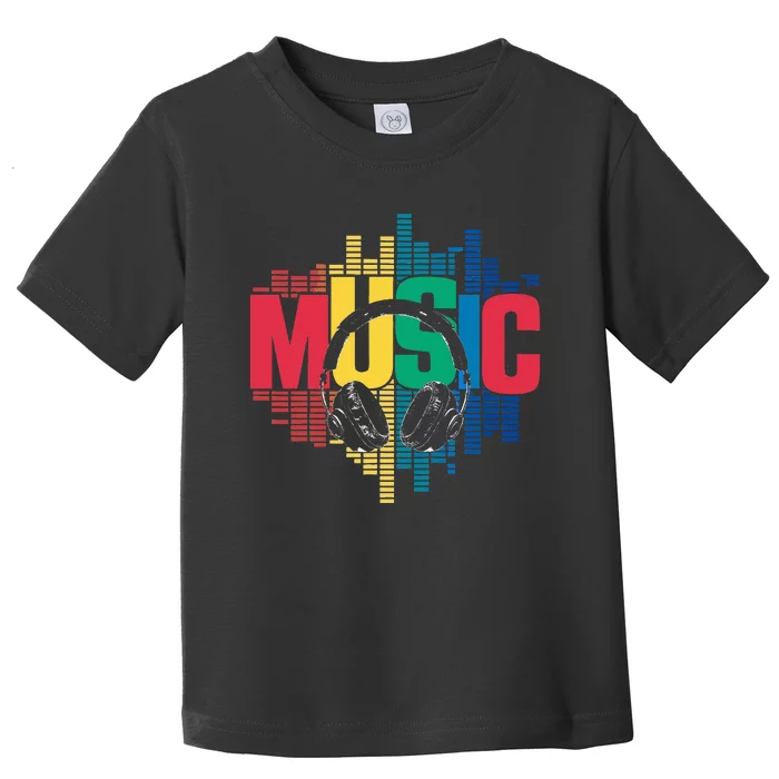 Electronic Music Lover Dj Retro Headphones Toddler T-Shirt