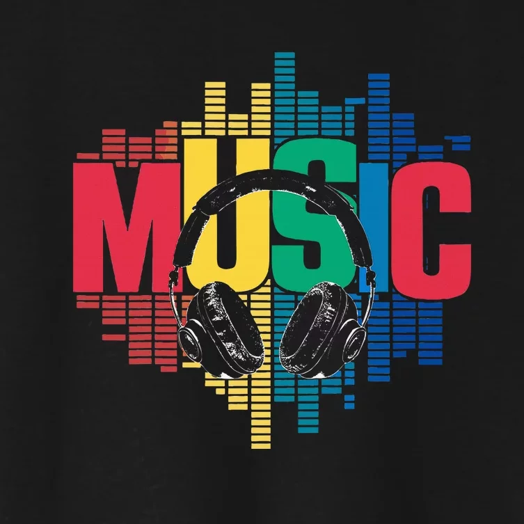 Electronic Music Lover Dj Retro Headphones Women's Crop Top Tee