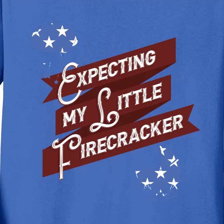 Expecting My Little Firecracker Gift Kids Long Sleeve Shirt