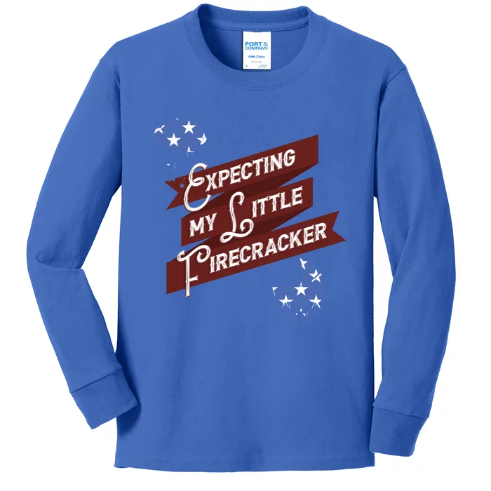 Expecting My Little Firecracker Gift Kids Long Sleeve Shirt