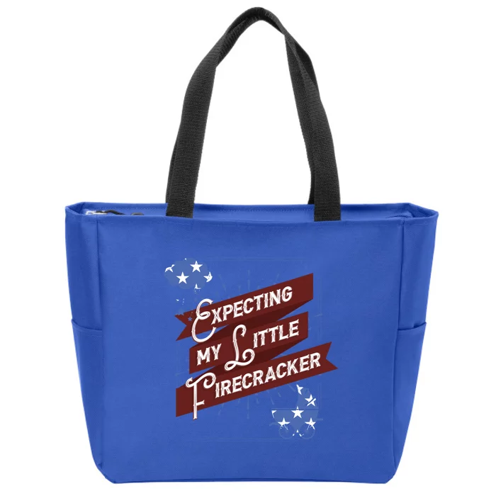 Expecting My Little Firecracker Gift Zip Tote Bag