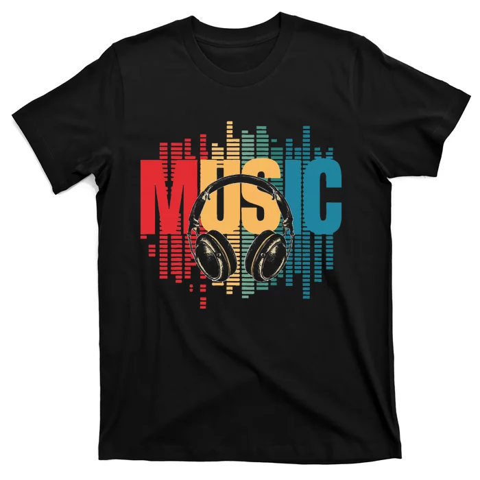 Electronic Music Lover Dj Retro Headphones T-Shirt