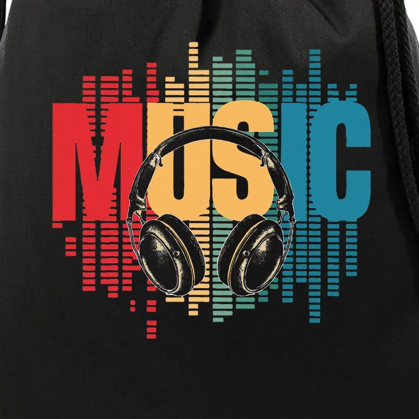 Electronic Music Lover Dj Retro Headphones Drawstring Bag