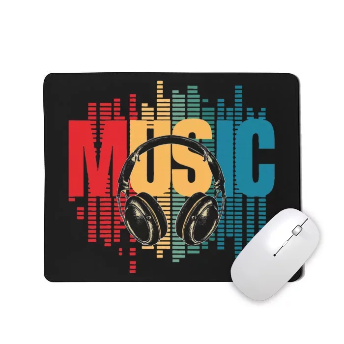 Electronic Music Lover Dj Retro Headphones Mousepad