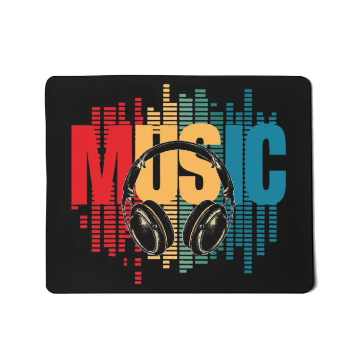 Electronic Music Lover Dj Retro Headphones Mousepad