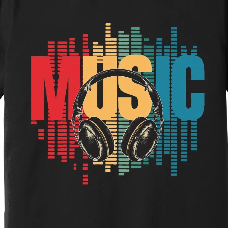 Electronic Music Lover Dj Retro Headphones Premium T-Shirt