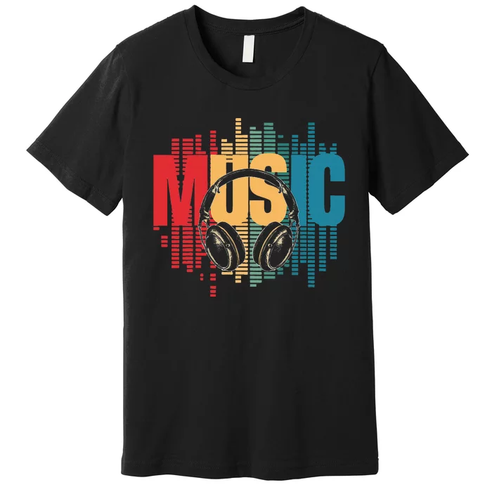 Electronic Music Lover Dj Retro Headphones Premium T-Shirt