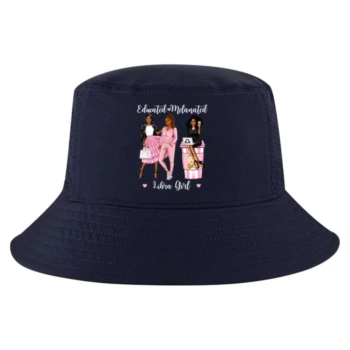 Educated Melanated Libra Black September October Gift Cool Comfort Performance Bucket Hat