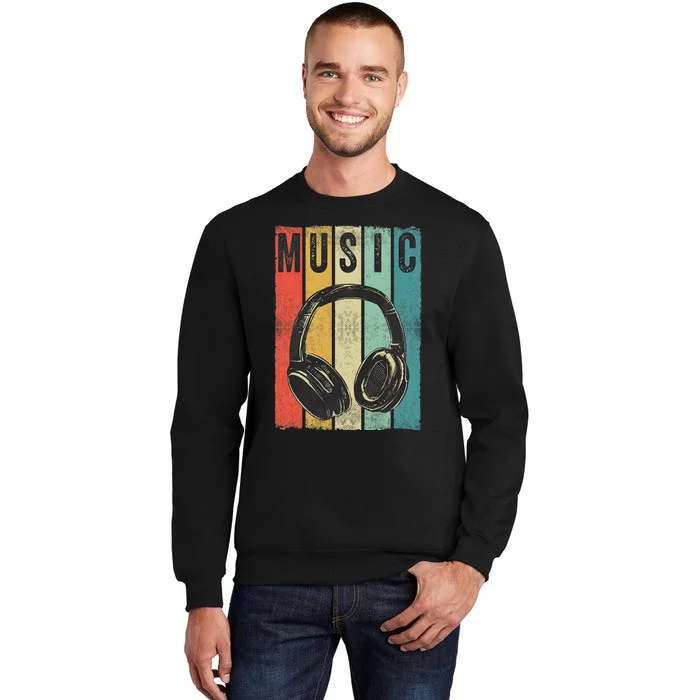 Electronic Music Lover DJ Gift Vintage Retro Headphones Sweatshirt