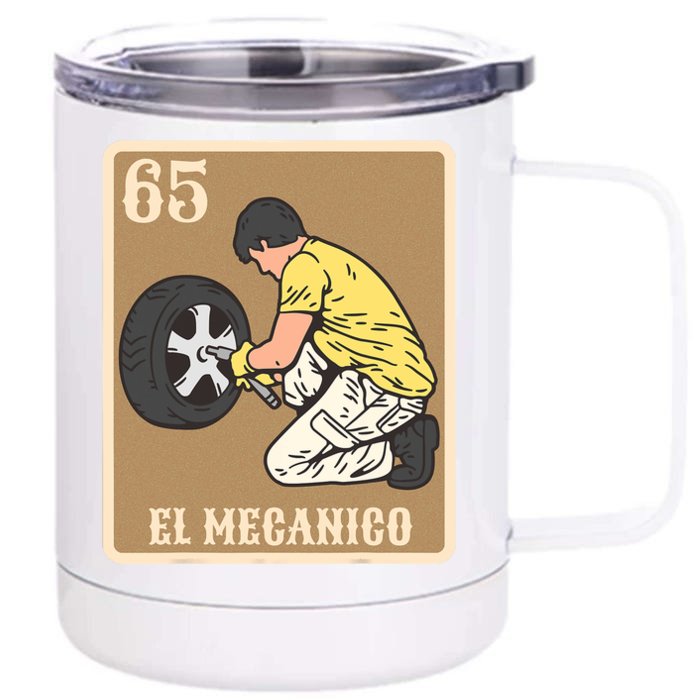 El Mecanico Lottery Spanish Bingo Card Game Front & Back 12oz Stainless Steel Tumbler Cup