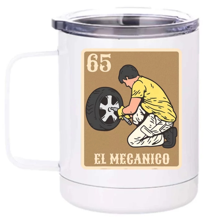 El Mecanico Lottery Spanish Bingo Card Game Front & Back 12oz Stainless Steel Tumbler Cup