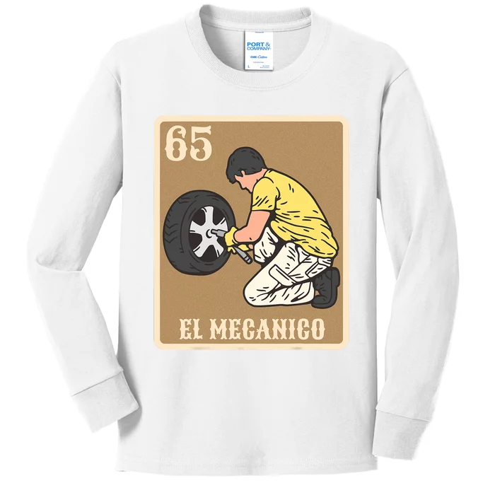 El Mecanico Lottery Spanish Bingo Card Game Kids Long Sleeve Shirt