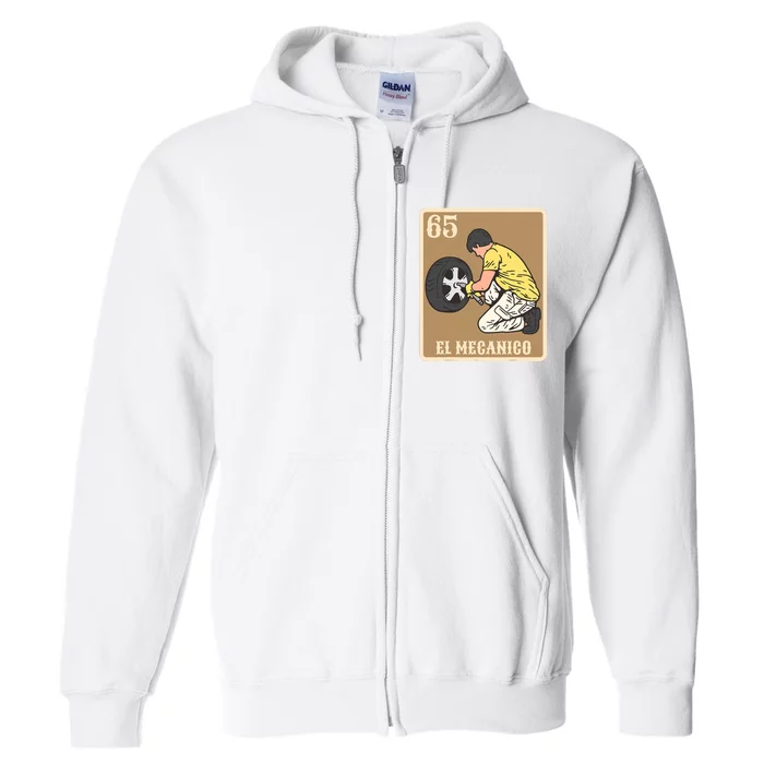 El Mecanico Lottery Spanish Bingo Card Game Full Zip Hoodie